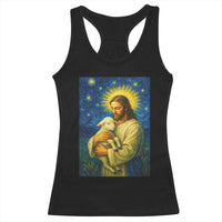 Jesus Christian Racerback Tank Top Hug Lamb Starry Night Van Gogh - Wonder Print Shop