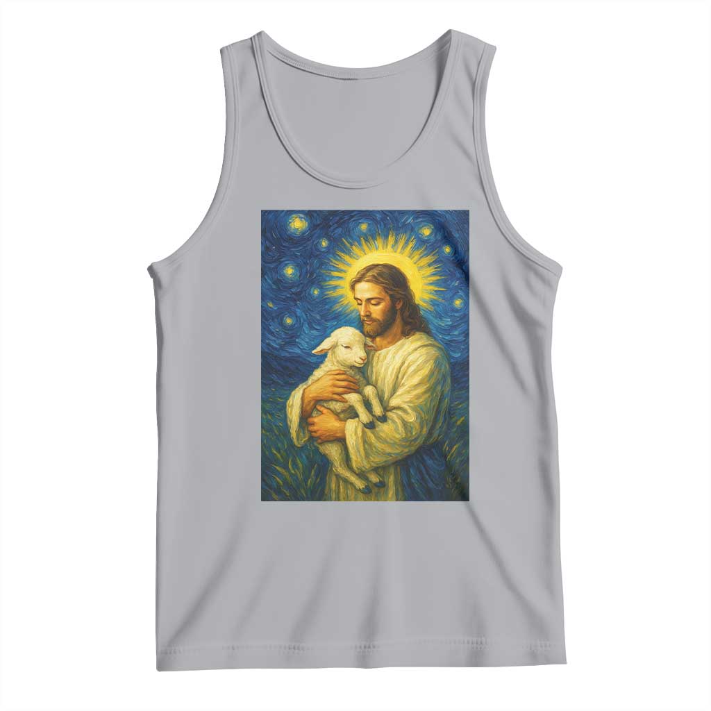 Jesus Christian Tank Top Hug Lamb Starry Night Van Gogh - Wonder Print Shop