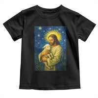 Jesus Christian Toddler T Shirt Hug Lamb Starry Night Van Gogh - Wonder Print Shop