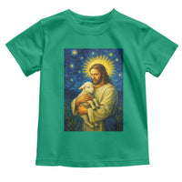 Jesus Christian Toddler T Shirt Hug Lamb Starry Night Van Gogh - Wonder Print Shop