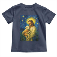 Jesus Christian Toddler T Shirt Hug Lamb Starry Night Van Gogh - Wonder Print Shop