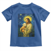 Jesus Christian Toddler T Shirt Hug Lamb Starry Night Van Gogh - Wonder Print Shop
