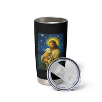 Jesus Christian Tumbler Cup Hug Lamb Starry Night Van Gogh - Wonder Print Shop