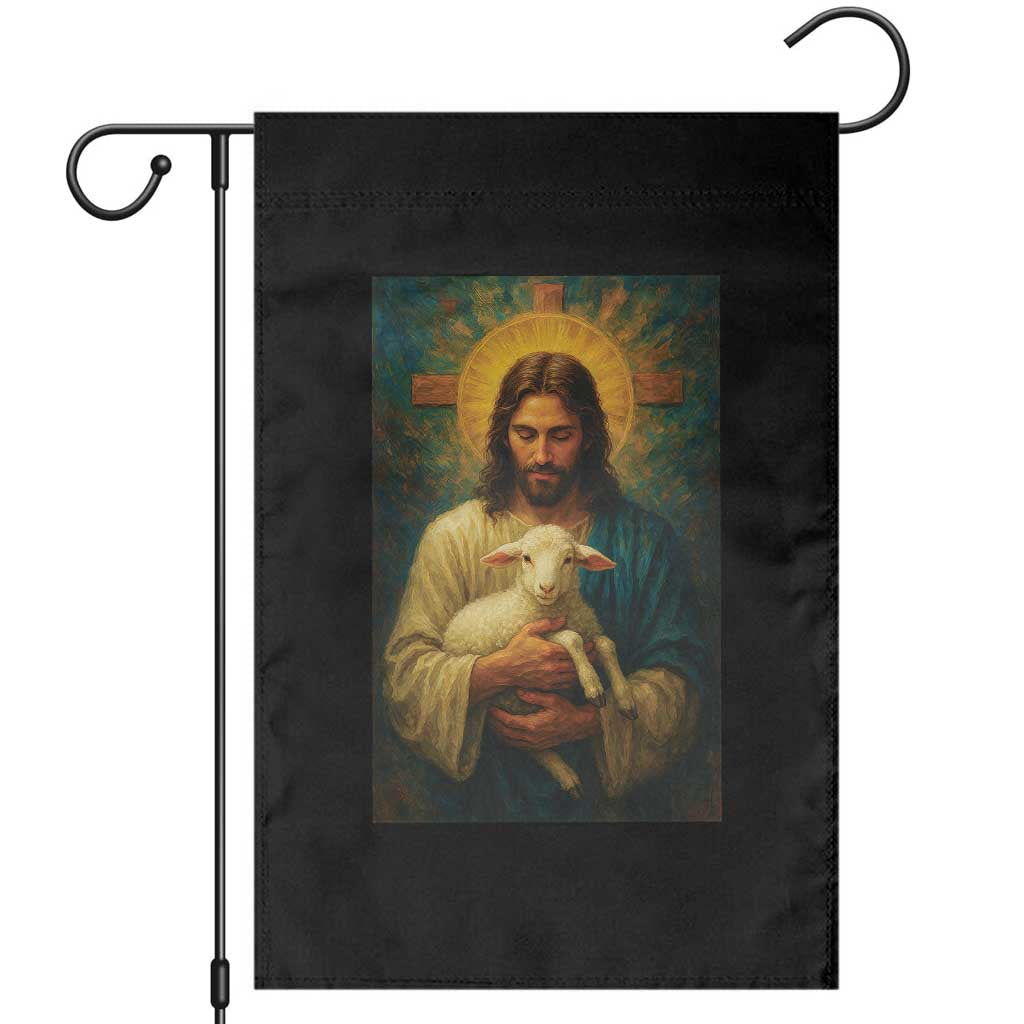 Jesus Christian Garden Flag Hug Lamb Faith Easter - Wonder Print Shop