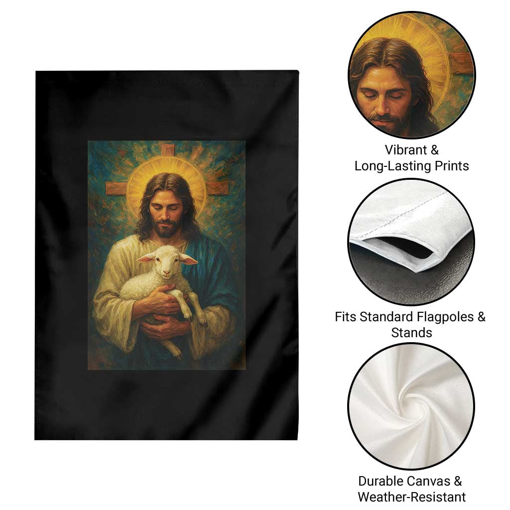 Jesus Christian Garden Flag Hug Lamb Faith Easter - Wonder Print Shop