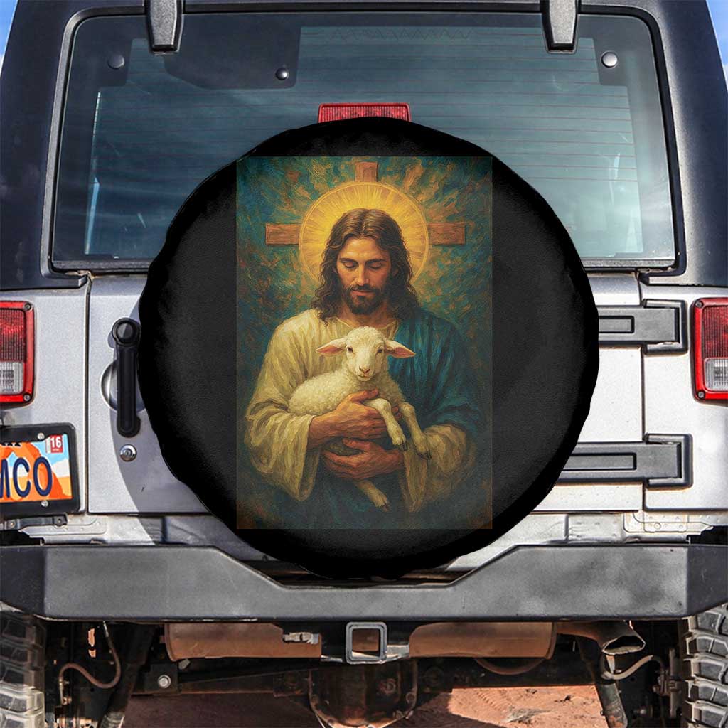 Jesus Christian Spare Tire Cover Hug Lamb Faith Easter - Wonder Print Shop