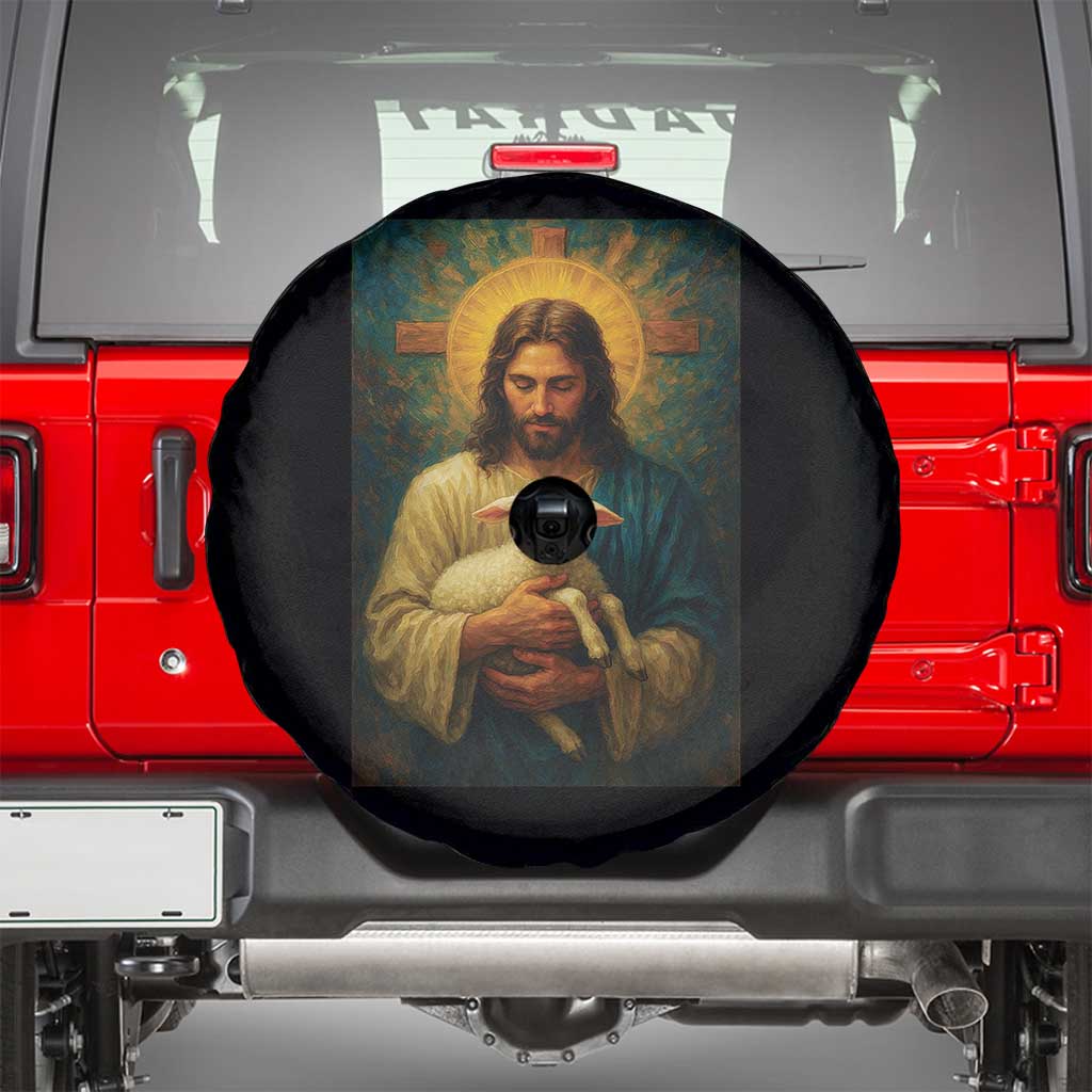 Jesus Christian Spare Tire Cover Hug Lamb Faith Easter - Wonder Print Shop