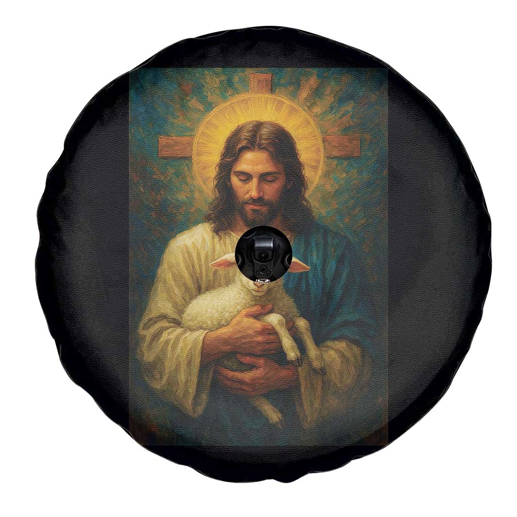 Jesus Christian Spare Tire Cover Hug Lamb Faith Easter - Wonder Print Shop