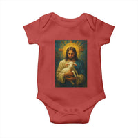 Jesus Christian Baby Onesie Hug Lamb Faith Easter - Wonder Print Shop