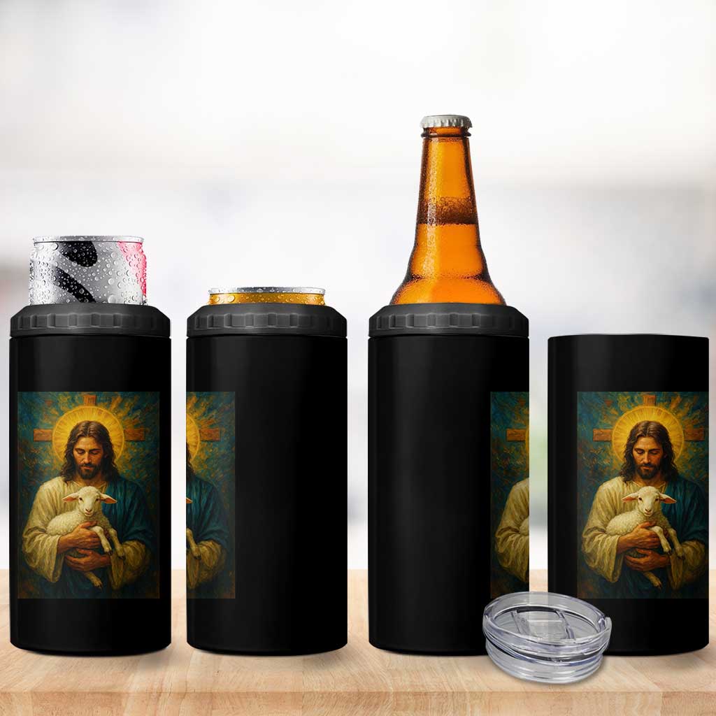 Jesus Christian 4 in 1 Can Cooler Tumbler Hug Lamb Faith Easter - Wonder Print Shop