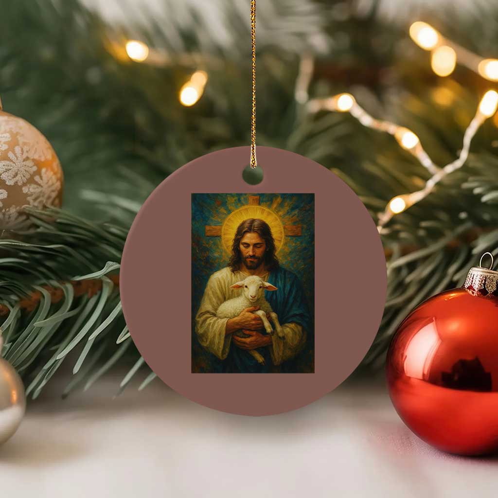 Jesus Christian Ceramic Ornament Hug Lamb Faith Easter - Wonder Print Shop