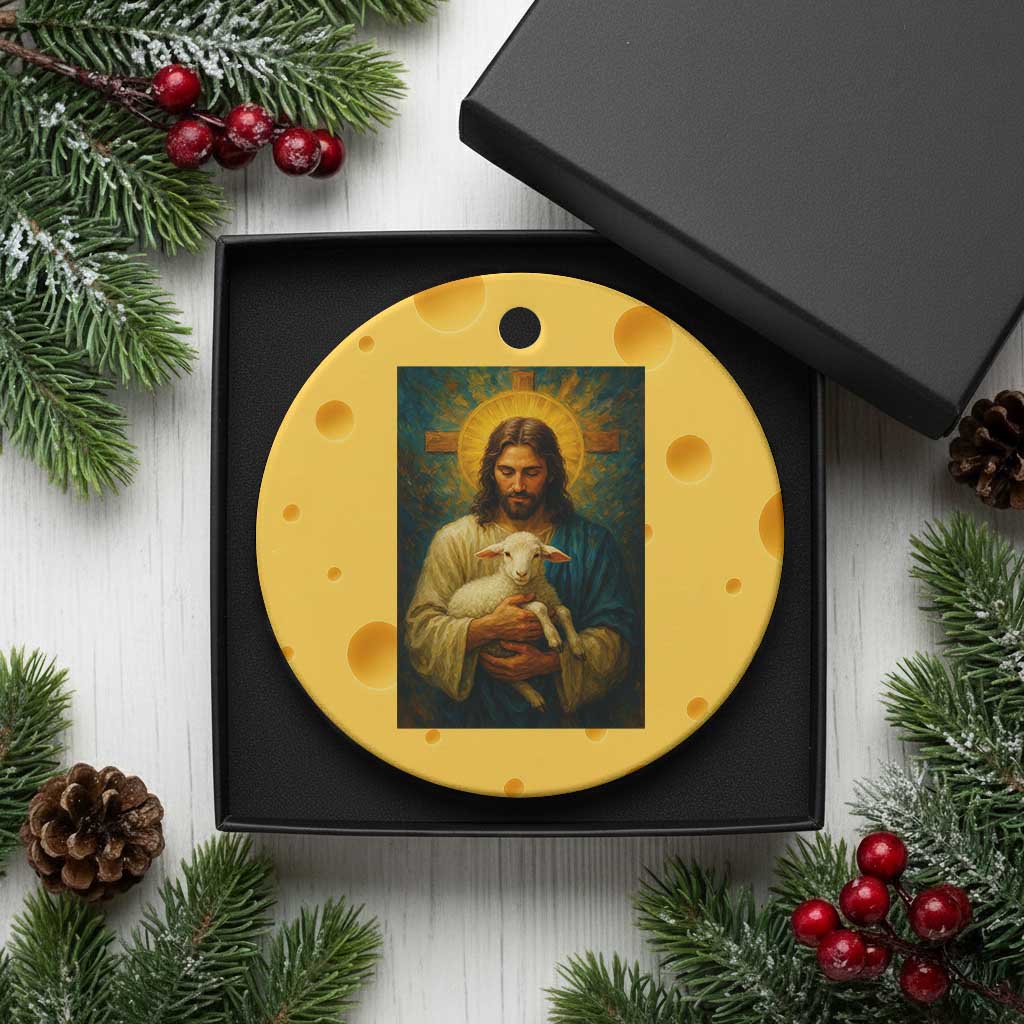 Jesus Christian Ceramic Ornament Hug Lamb Faith Easter - Wonder Print Shop