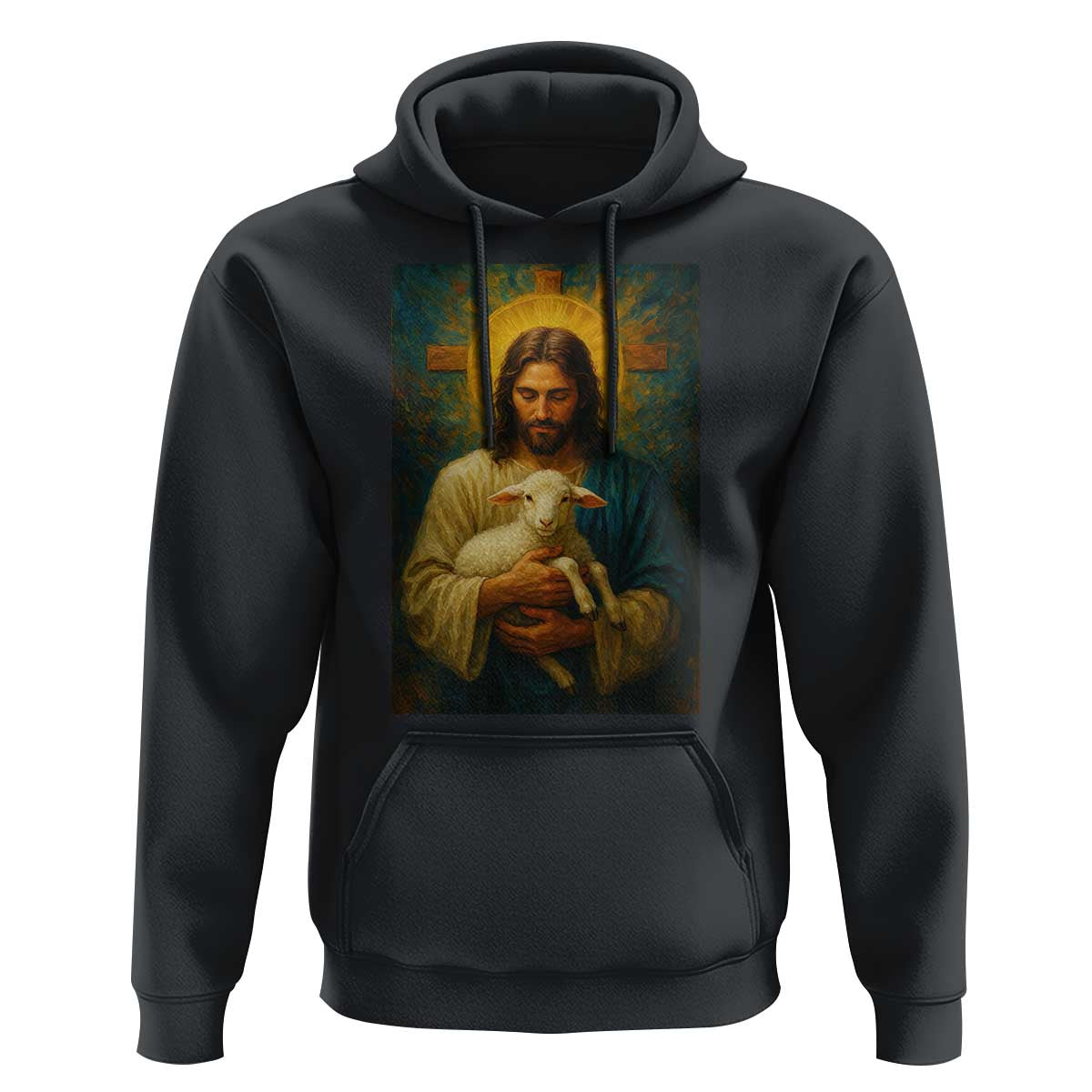 Jesus Christian Hoodie Hug Lamb Faith Easter - Wonder Print Shop