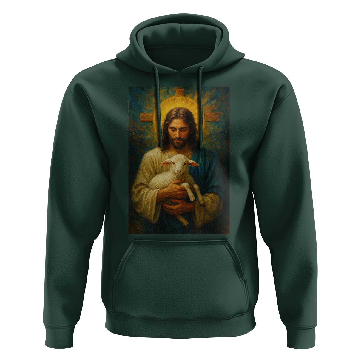 Jesus Christian Hoodie Hug Lamb Faith Easter - Wonder Print Shop