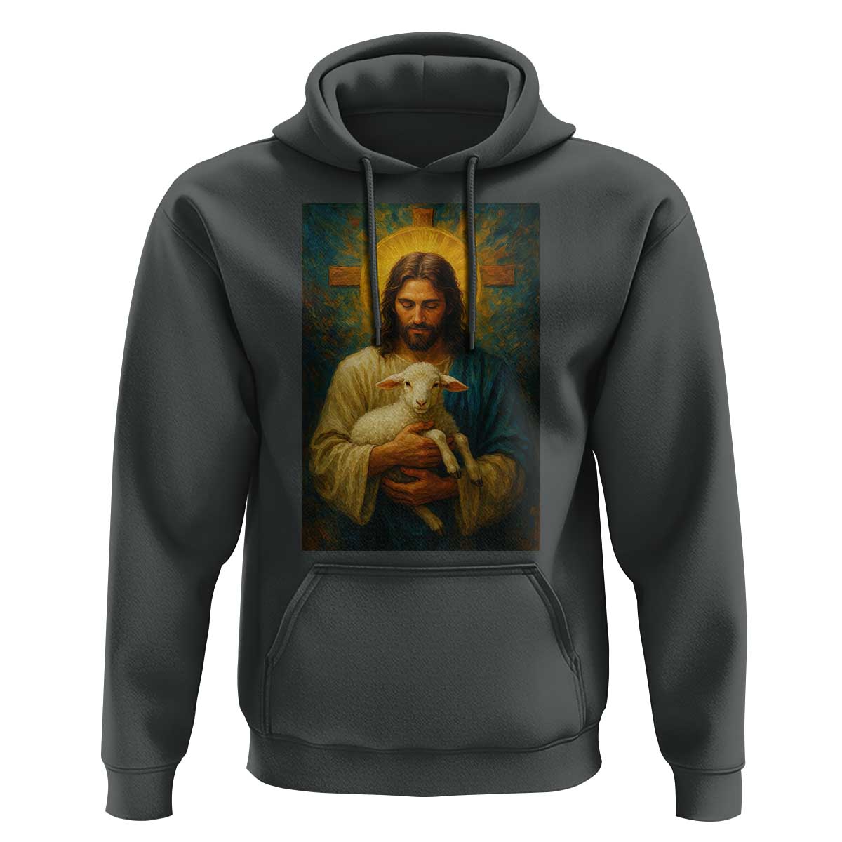 Jesus Christian Hoodie Hug Lamb Faith Easter - Wonder Print Shop