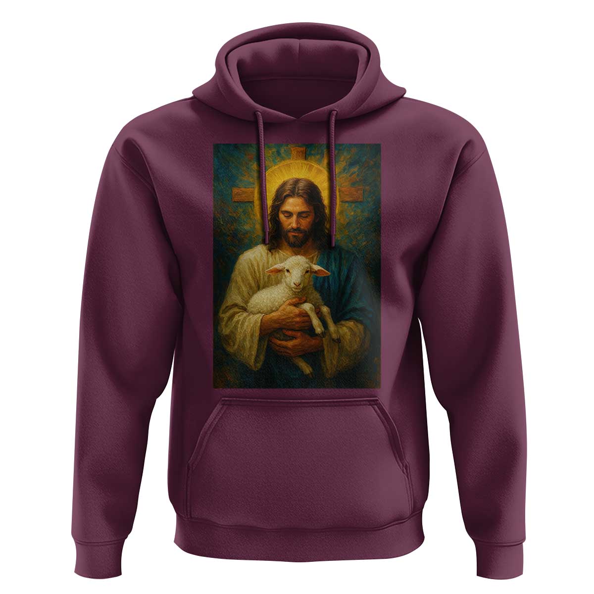 Jesus Christian Hoodie Hug Lamb Faith Easter - Wonder Print Shop