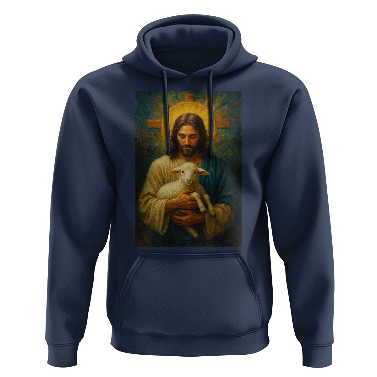 Jesus Christian Hoodie Hug Lamb Faith Easter - Wonder Print Shop