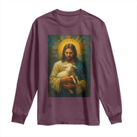 Jesus Christian Long Sleeve Shirt Hug Lamb Faith Easter - Wonder Print Shop