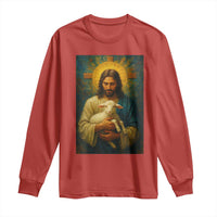 Jesus Christian Long Sleeve Shirt Hug Lamb Faith Easter - Wonder Print Shop