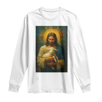 Jesus Christian Long Sleeve Shirt Hug Lamb Faith Easter - Wonder Print Shop