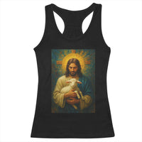 Jesus Christian Racerback Tank Top Hug Lamb Faith Easter - Wonder Print Shop