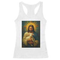 Jesus Christian Racerback Tank Top Hug Lamb Faith Easter - Wonder Print Shop