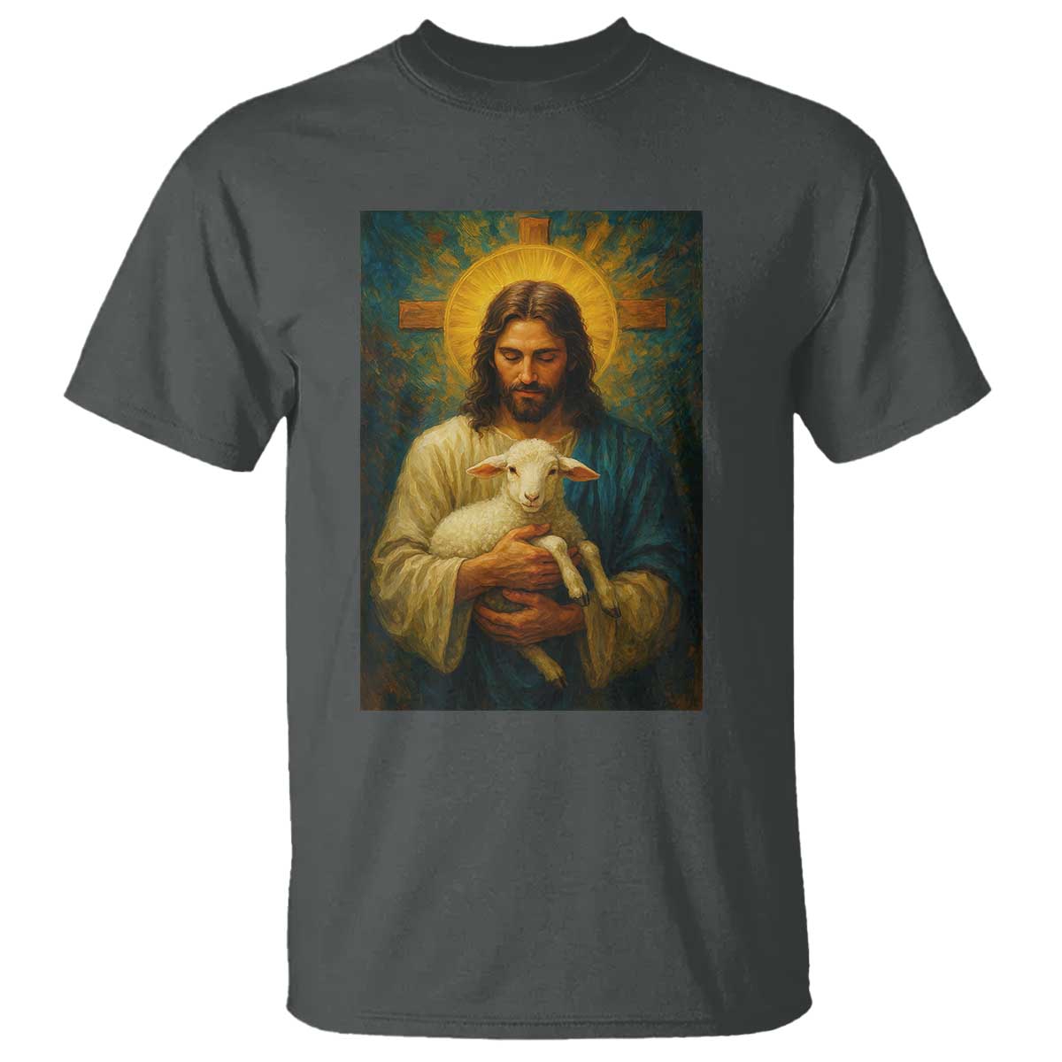Jesus Christian T Shirt Hug Lamb Faith Easter - Wonder Print Shop