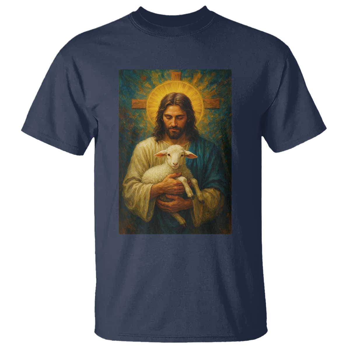 Jesus Christian T Shirt Hug Lamb Faith Easter - Wonder Print Shop