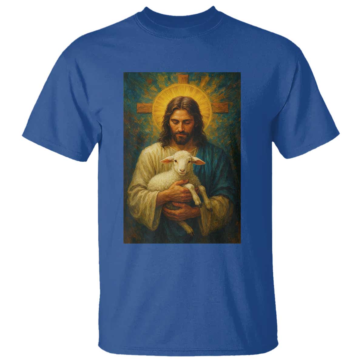 Jesus Christian T Shirt Hug Lamb Faith Easter - Wonder Print Shop