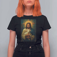 Jesus Christian T Shirt For Women Hug Lamb Faith Easter - Wonder Print Shop