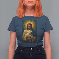 Jesus Christian T Shirt For Women Hug Lamb Faith Easter - Wonder Print Shop