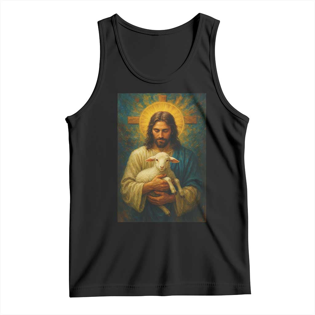 Jesus Christian Tank Top Hug Lamb Faith Easter - Wonder Print Shop