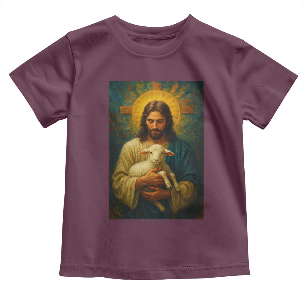 Jesus Christian Toddler T Shirt Hug Lamb Faith Easter - Wonder Print Shop