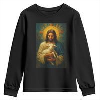 Jesus Christian Youth Sweatshirt Hug Lamb Faith Easter - Wonder Print Shop