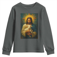 Jesus Christian Youth Sweatshirt Hug Lamb Faith Easter - Wonder Print Shop