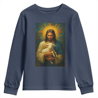 Jesus Christian Youth Sweatshirt Hug Lamb Faith Easter - Wonder Print Shop