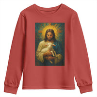 Jesus Christian Youth Sweatshirt Hug Lamb Faith Easter - Wonder Print Shop