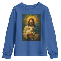 Jesus Christian Youth Sweatshirt Hug Lamb Faith Easter - Wonder Print Shop