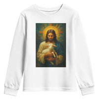 Jesus Christian Youth Sweatshirt Hug Lamb Faith Easter - Wonder Print Shop