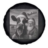 Funny Santa Selfie with Cow Christmas Spare Tire Cover - Wonder Print Shop