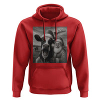 Funny Santa Selfie with Cow Christmas Hoodie - Wonder Print Shop