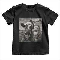 Funny Santa Selfie with Cow Christmas Toddler T Shirt - Wonder Print Shop
