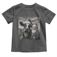 Funny Santa Selfie with Cow Christmas Toddler T Shirt - Wonder Print Shop