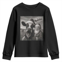 Funny Santa Selfie with Cow Christmas Youth Sweatshirt - Wonder Print Shop