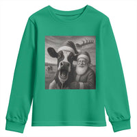 Funny Santa Selfie with Cow Christmas Youth Sweatshirt - Wonder Print Shop