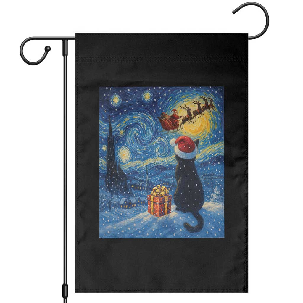 Cat Starry Night Christmas Garden Flag Van Gogh Cat Lover Xmas - Wonder Print Shop