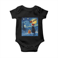 Cat Starry Night Christmas Baby Onesie Van Gogh Cat Lover Xmas - Wonder Print Shop