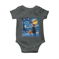 Cat Starry Night Christmas Baby Onesie Van Gogh Cat Lover Xmas - Wonder Print Shop