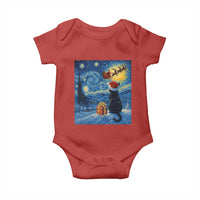 Cat Starry Night Christmas Baby Onesie Van Gogh Cat Lover Xmas - Wonder Print Shop