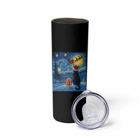 Cat Starry Night Christmas Skinny Tumbler Van Gogh Cat Lover Xmas - Wonder Print Shop